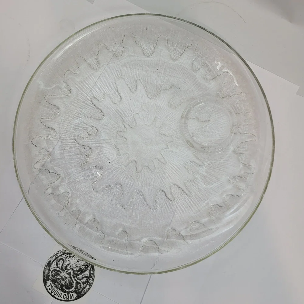 Iittala Ultima Thule Platter Clear Textured Glass 11.5in Tapio Wirkkala